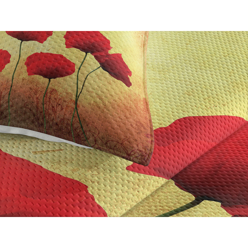 Poppy Farmhouse / Country Polyester Coverlet