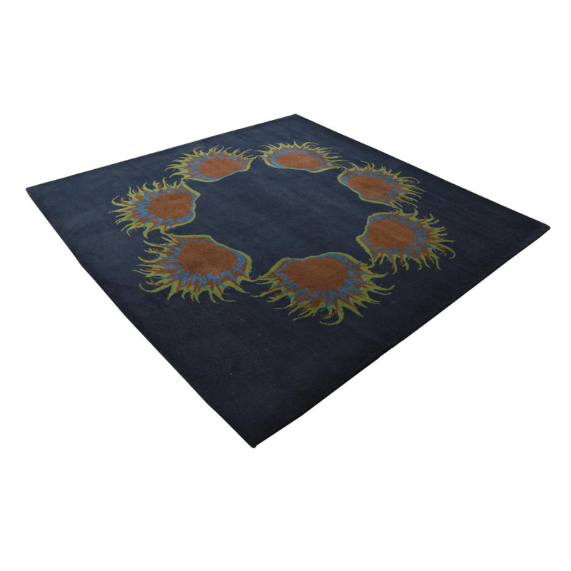 Tapis carré bleu marine Otto