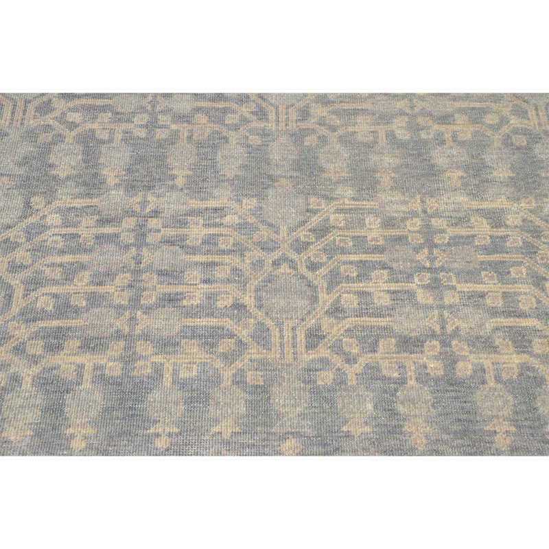 Tapis en laine noué à la main brun / beige, Rectangle de 10 pi x 14 pi