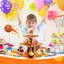 Présentoir à petits gâteaux de basketball, présentoir à 3 niveaux de décorations de fête de basketball