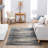 Louque Gray/Dark Blue Modern Abstract Stripe Area Rug-1232671831