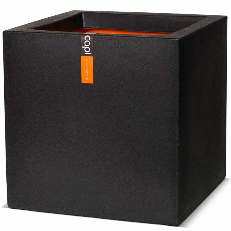 Capi Planter Urban Smooth Square, Grey, 40cm H x 40cm W x 40cm D