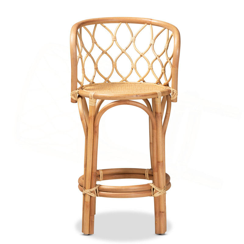 Tabouret de comptoir moderne et contemporain en rotin naturel