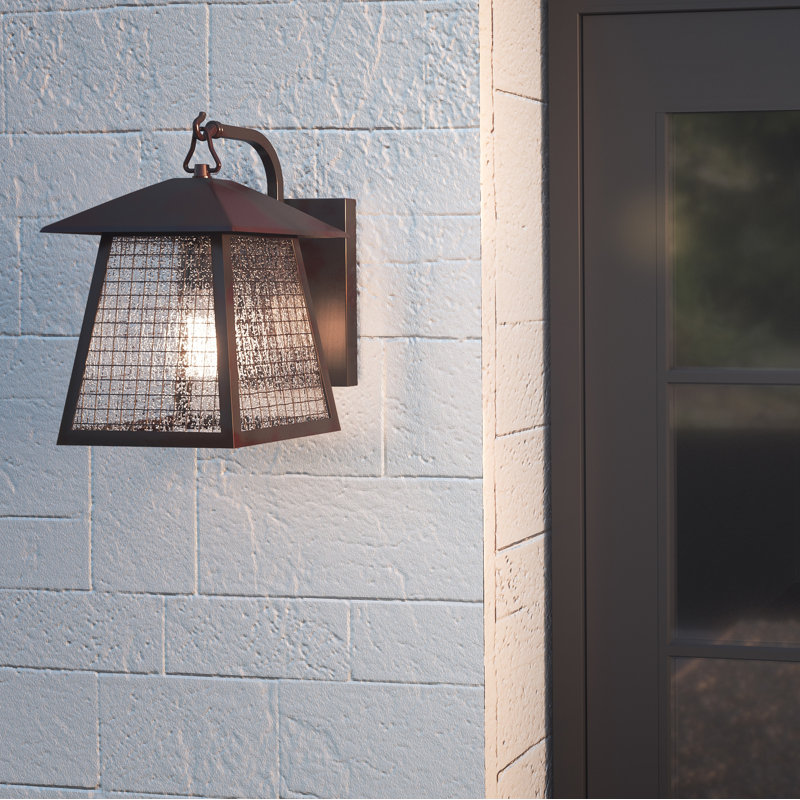 12" High, 1-Light Valiant Bronze Finish with Clear Seedy Glass Outdoor Wall Lantern