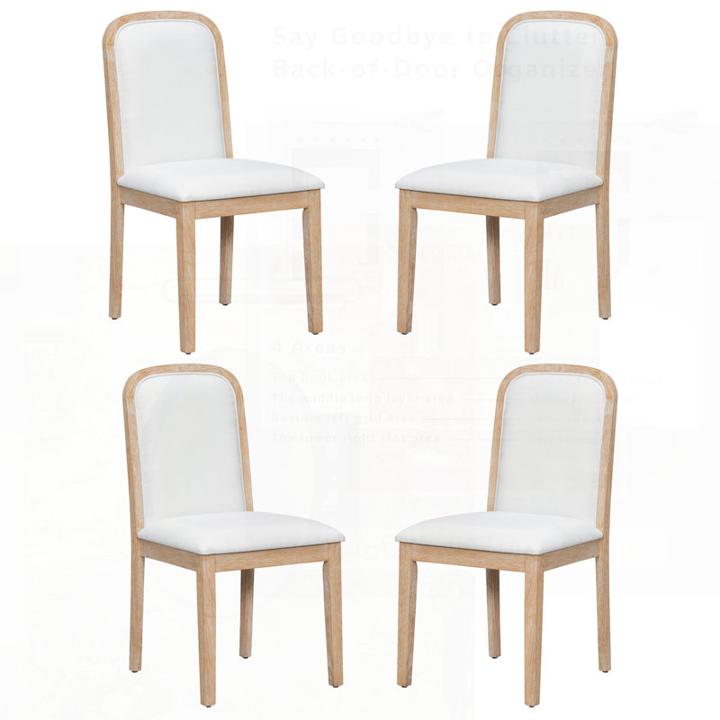 Ensemble de chaises de salle à manger de style rétro avec 4 chaises rembourrées, pour des sièges classiques et confortables dans la salle à manger et le salon.