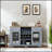 Modern Farmhouse Buffet Cabinet with Wine Rack & Glass Doors – 2 Drawers, Coffee Bar, Adjustable Shelves, Cable Management