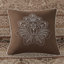 Ensemble de couvre-lit réversible 5 pièces en jacquard brun / doré-117515584