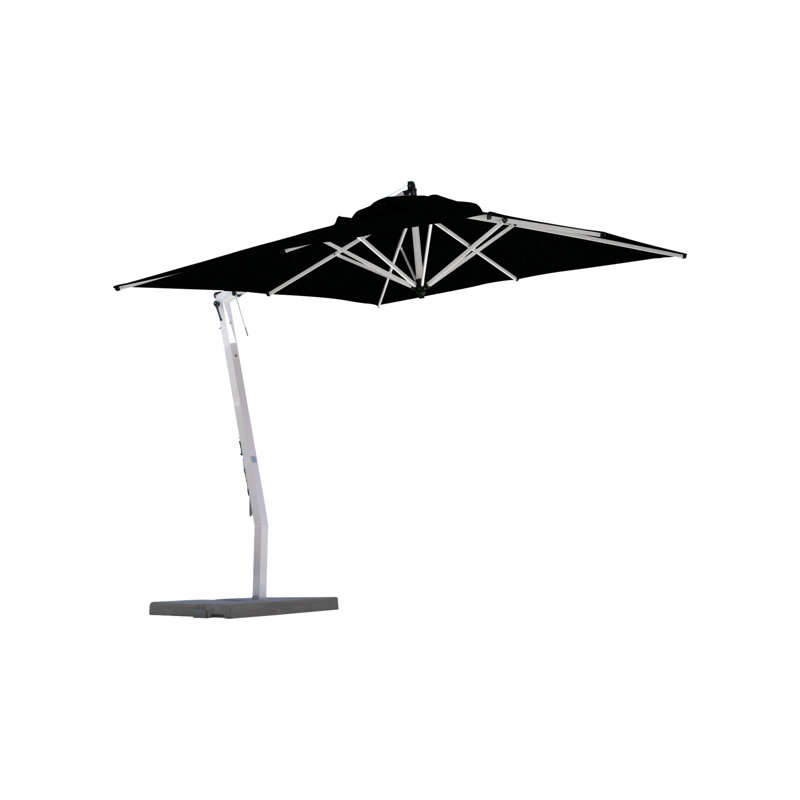 Picollo 10' Square Cantilever Umbrella, Paver Frame, Silver Gray