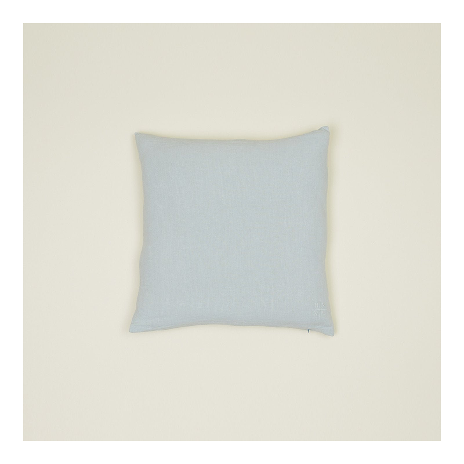 Simple Embroidered Linen Throw Pillow, Sky, Square 18"