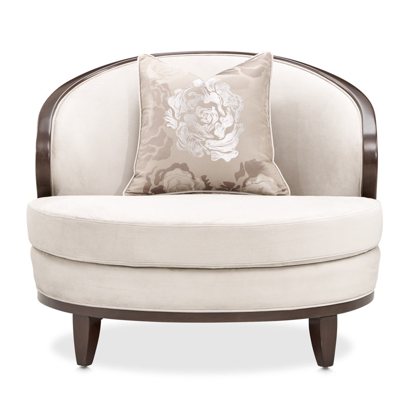 Fauteuil demi-tonneau en velours Camellia Field CAL117