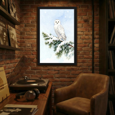 Animals Snowy Owl Perched On Snow Covered Branch