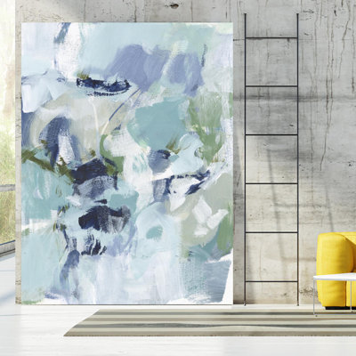 «Azure Abstract I», reproduction d'art sur toile géante de 72 po x 54 po