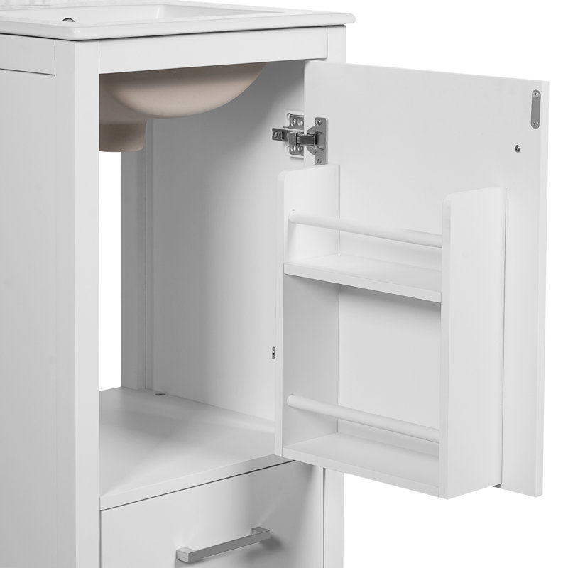 Compact Storage Solution Solid Wood Transitional Style For Small Bathrooms