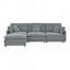 Canapé modulaire en L avec repose-pieds convertible surdimensionné 4 places Modern Home-848385214