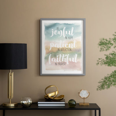 «Be Joyful», reproduction encadrée - bois massif