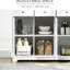 Buffet de cuisine blanc - comptoir en bois massif, 3 tiroirs, portes, tablette réglable pour une utilisation efficace avec armoire moderne