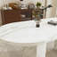 Table de salle à manger ovale, table de salle à manger de style ferme moderne avec surface imperméable et résistante aux égratignures-22210216