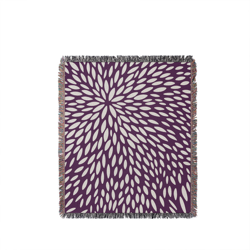 Jeté en coton Addy, Violet, 60 x 60