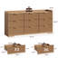 Commode 9 tiroirs l 57,9 po de large avec poignées en métal