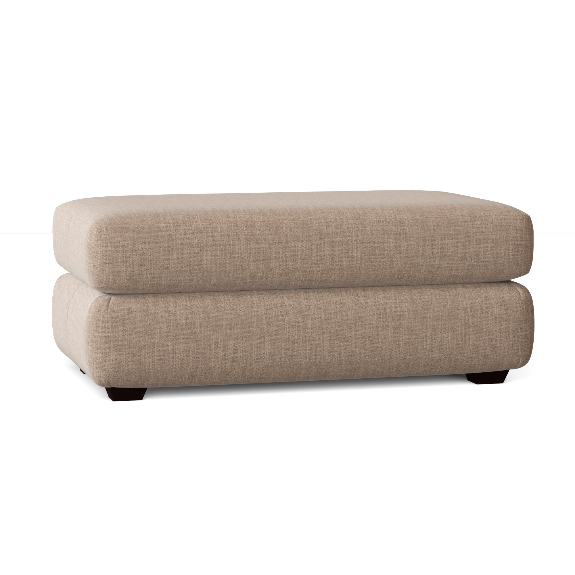 Emilio Upholstered Ottoman, Conversation Linen