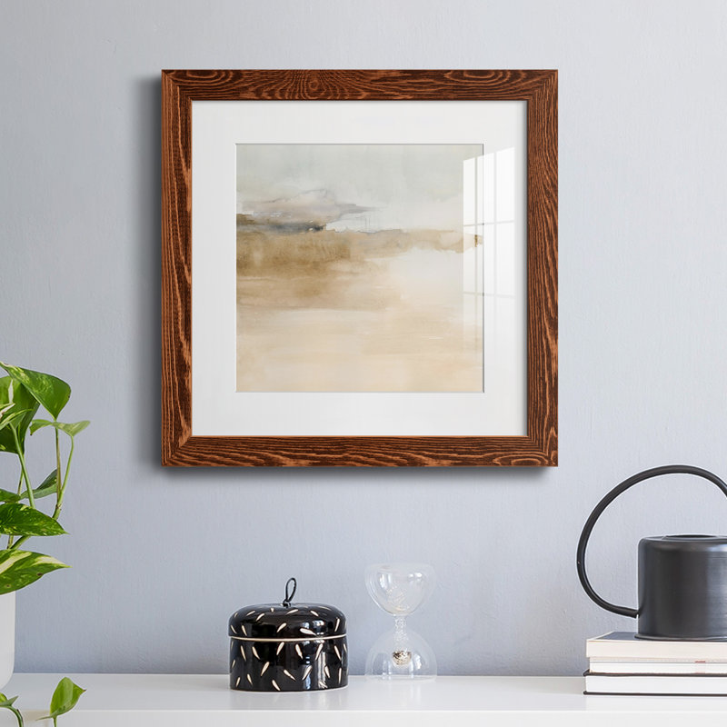 Cinnamon Shores II - Toile encadrée de qualité supérieure - prête à être accrochée, H 35,5 po x l 35,5 po x P 1,5 po, Blanc