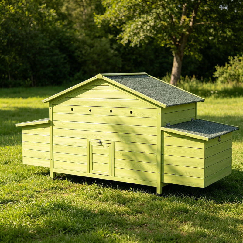 Grand poulailler en bois 70 ＂, Vert