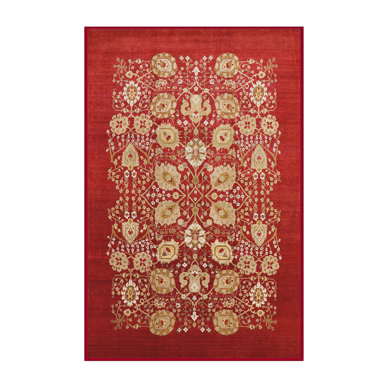 Tapis oriental rouge / beige Peasley, Rectangle 7 pi x 9 pi