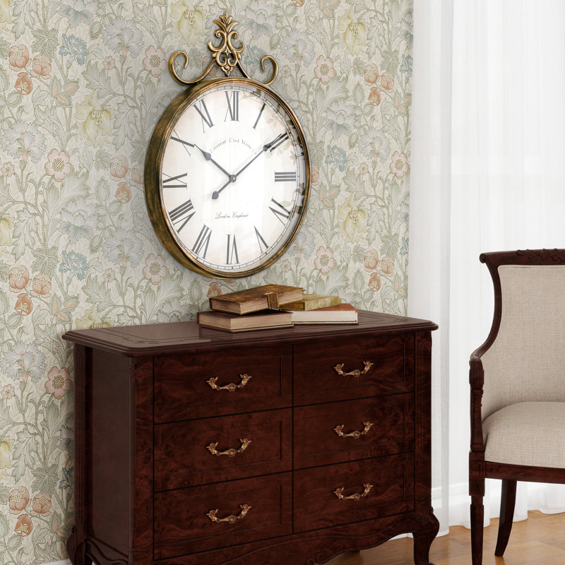 Alexandros Wall Clock Metal Antique-gold Accent Clock, 51 x 70cm