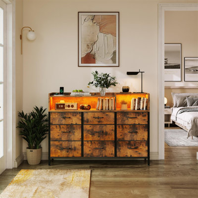 130 cm W Chest of 9 Drawers
