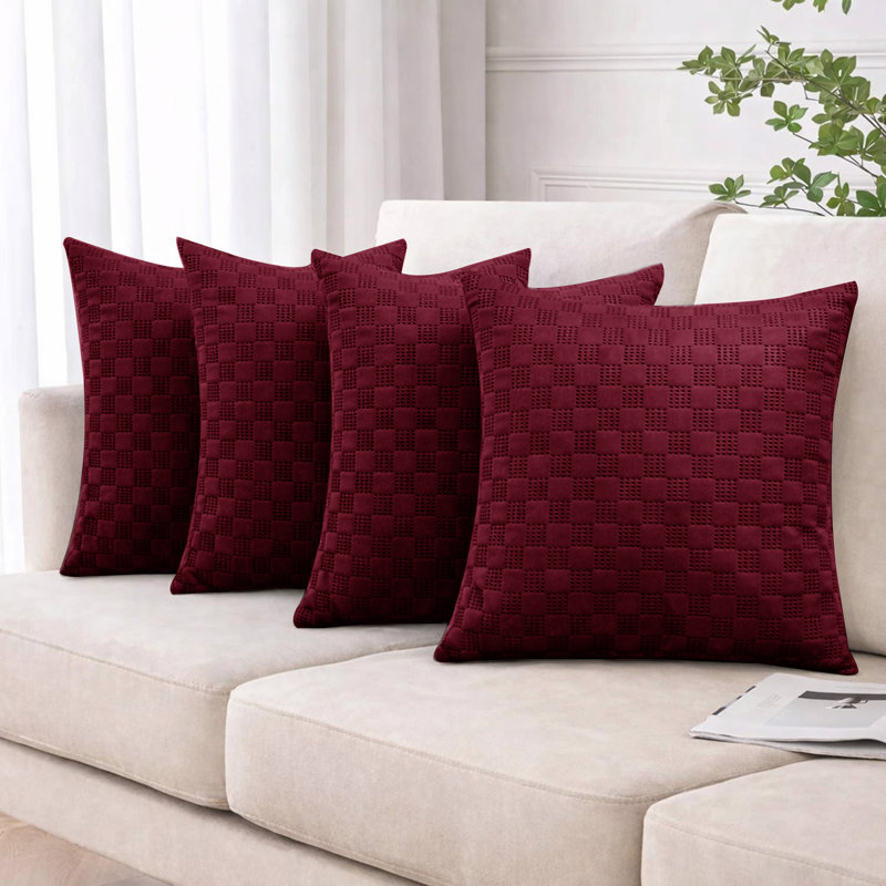 Square Throw Cushion Pad, Burgundy