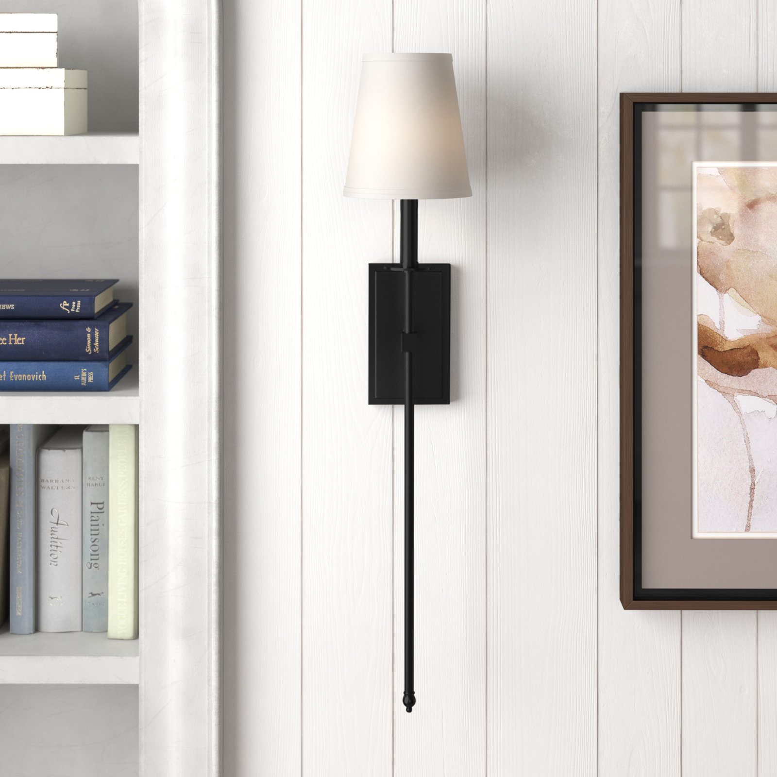 Dewayne Wall Sconce, 33.5" H x 6.75" W x 8'' D, Matte Black