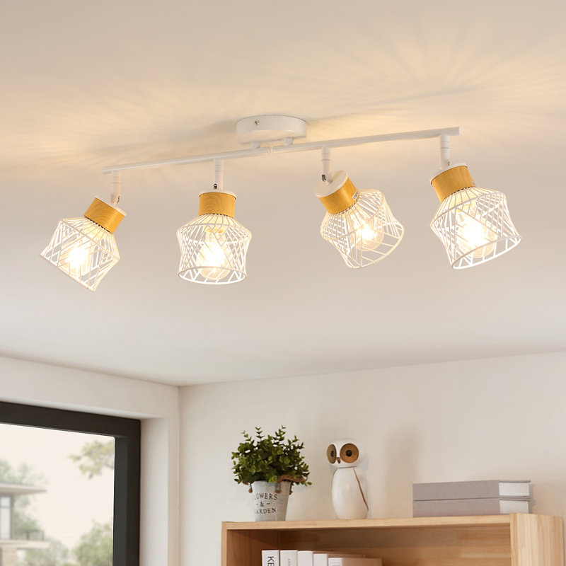 White 4-Light Iron Ceiling Spotlight