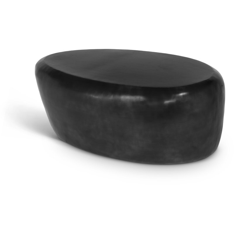 Keelby Aluminum Coffee Table, Black, 14.5" H x 38" L x 24" W