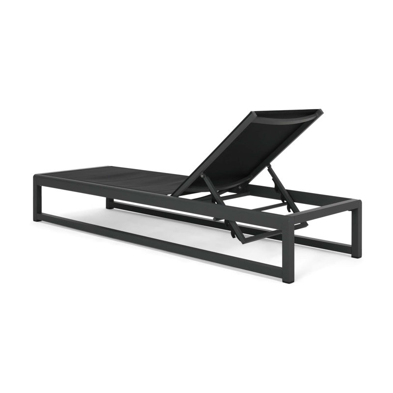 Modesta Chaise Lounge, Black;Gray
