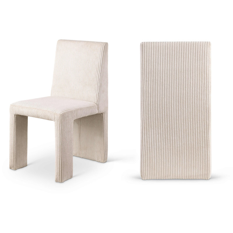Chaise en velours côtelé Tavari, Beige
