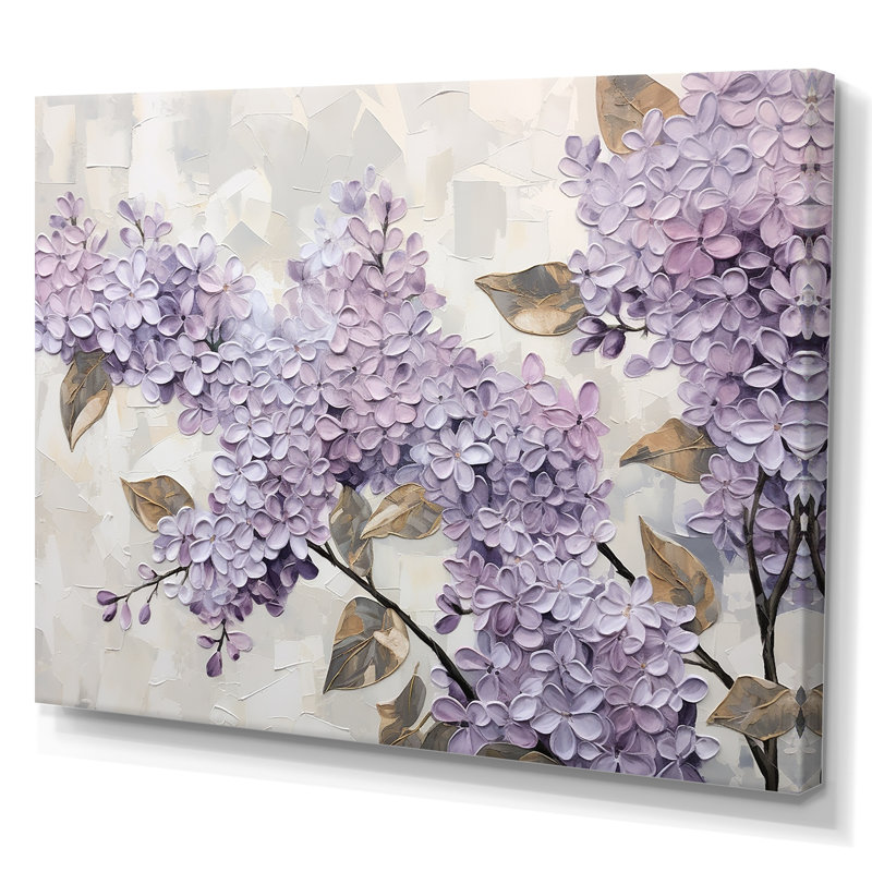 «Beautiful Lilac Dreamscape I», art mural lilas, Toile tendue, H 34 po x l 44 po x P 1,5 po