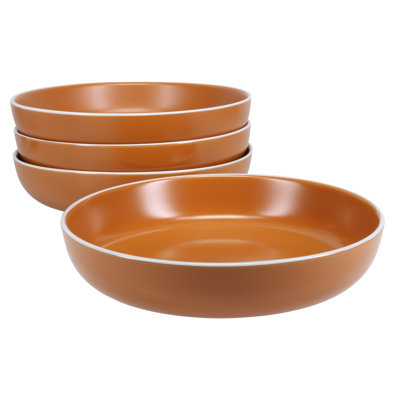 Set of 4, Tempo Dinner Bowls, 36 oz., Terracotta