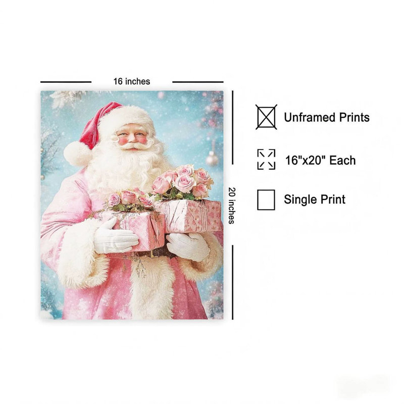 «Santa claus», art mural sur toile, père Noël rétro, impression photo 16 x 20