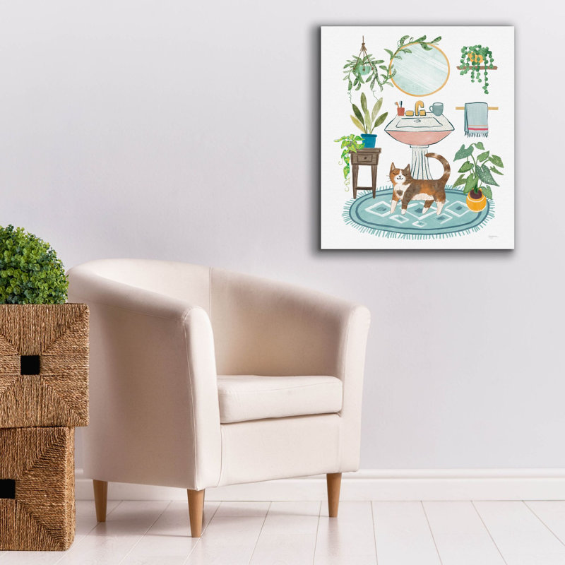 Toile épique Graffiti «Urban Jungle Bath 3» par Mary Urban, 26 po x 30 po, H 30 po x l 26 po x P 1,5 po