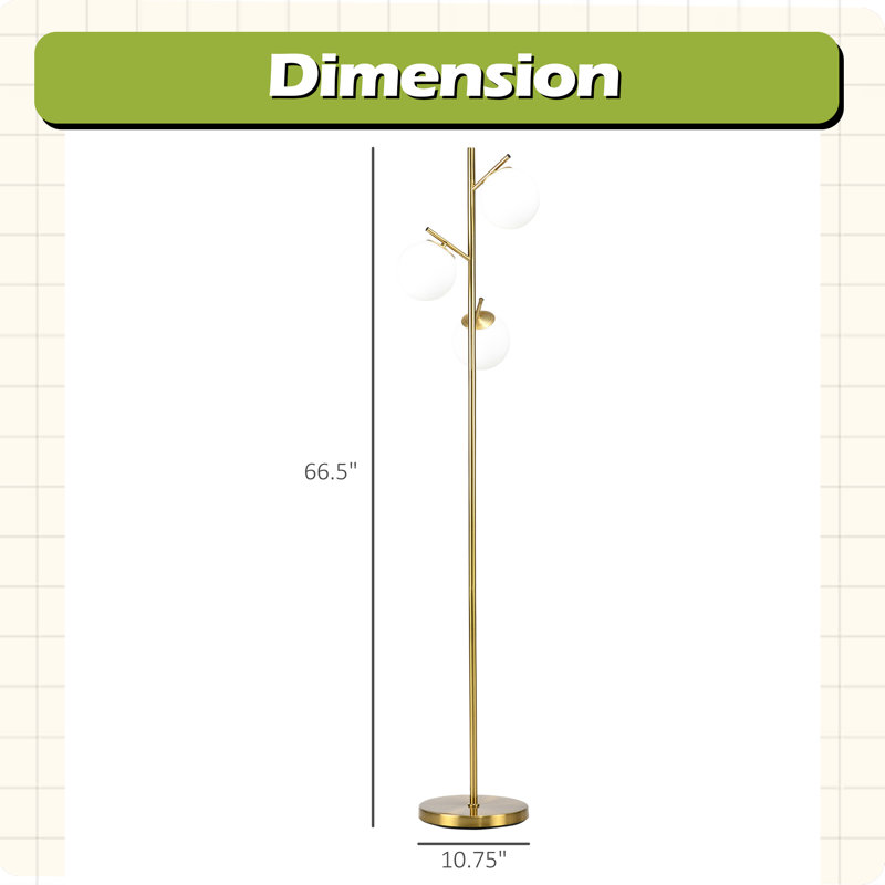 Lampe sur pied à 3 lumières Tree