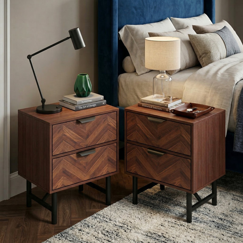 Killinger Ted 4 - Drawer Nightstand in Brown （Set Of 2）
