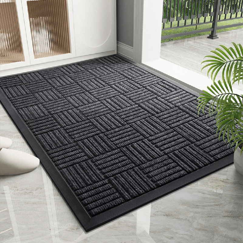 Dillion Non-Slip Outdoor Doormat, Gray, 31.5" W x 47.2" L