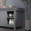 Banc à chaussures pour hall d'entrée | Banc de rangement moderne avec coussin en lin HOMcom, portes coulissantes, tablettes réglables | Peut contenir 10 paires | Gris clair