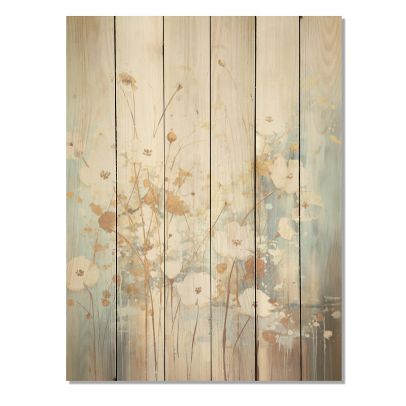 Wildflowers Botanical Beauty - Art mural en bois sur bois de pin naturel, H 20 po x l 10 po