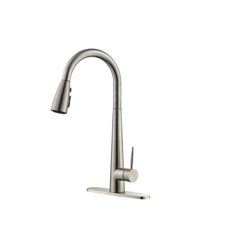 Robinet de cuisine nickel brossé rétractable, Nickel brossé