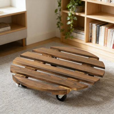 Support à plante mobile en bois