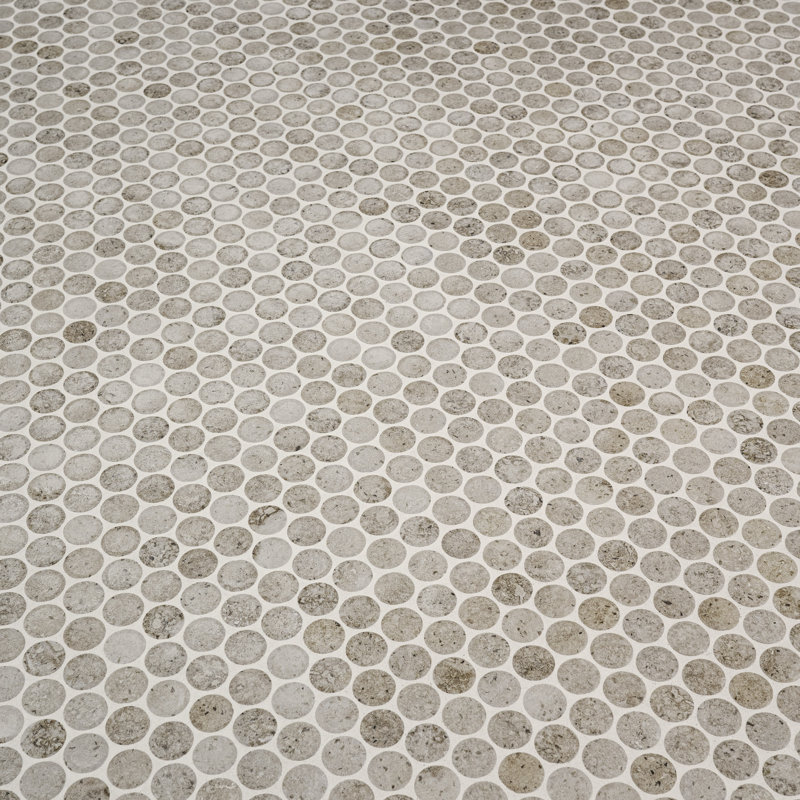 Calico Round 11 in. x 13 in. Matte Porcelain Mosaic Floor and Wall Tile