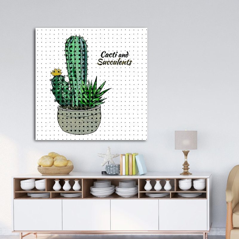 Cactus 195 - reproduction sur toile tendue, H 36 po x l 36 po x P 1,5 po