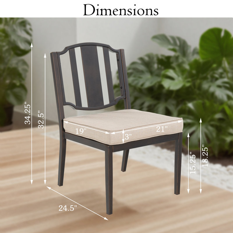 Chaises de patio en aluminium avec coussins Sunbrella®