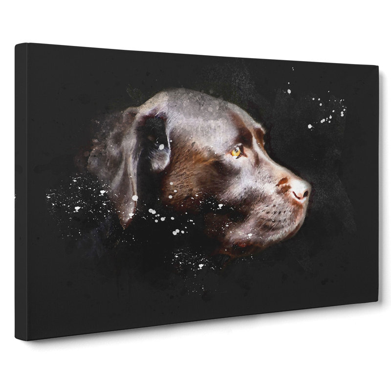 Chocolate Brown Labrador Dog - Wrapped Canvas, 50cm H x 76cm W x 3cm D